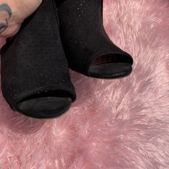 4” block heel textile open toe ankle strap sandals with buckle closure size 9.5 - Picture 6 of 8